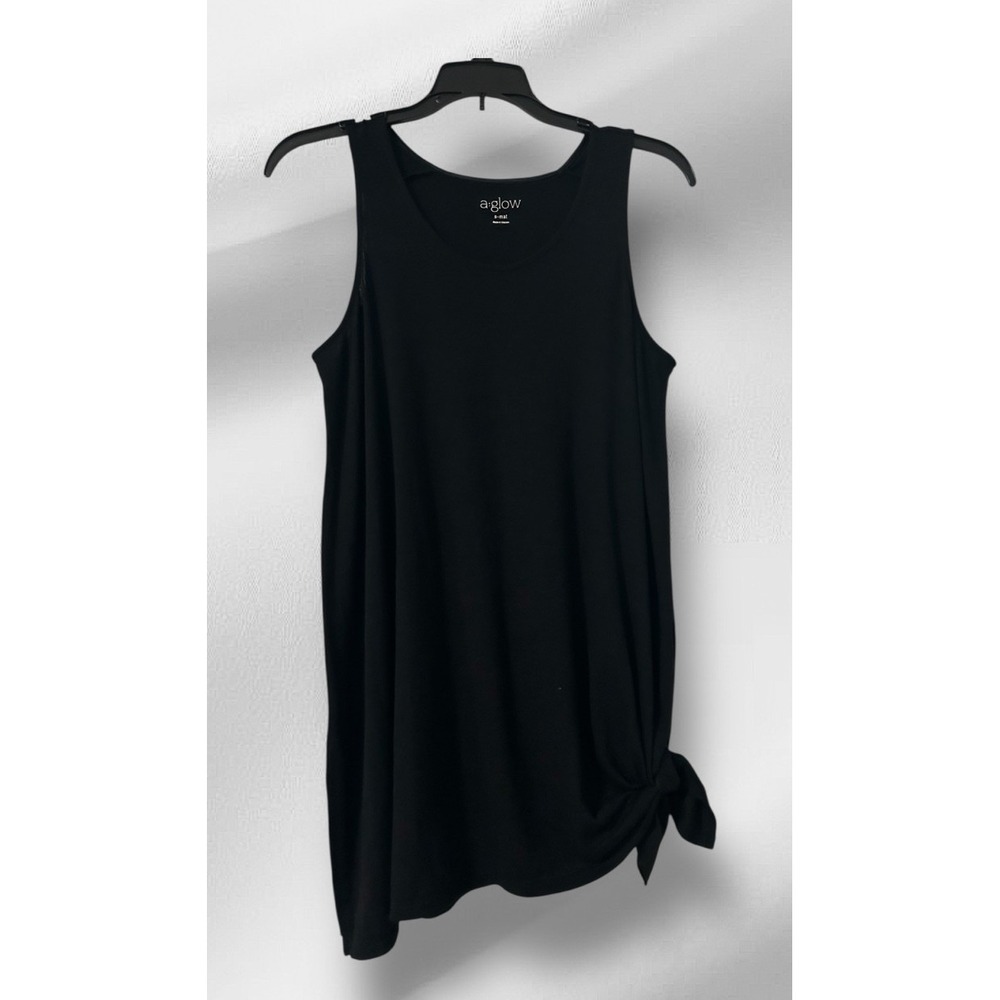 A:Glow Size Small S Black Maternity Tie Front Shirt Summer Tank Sleeveless
